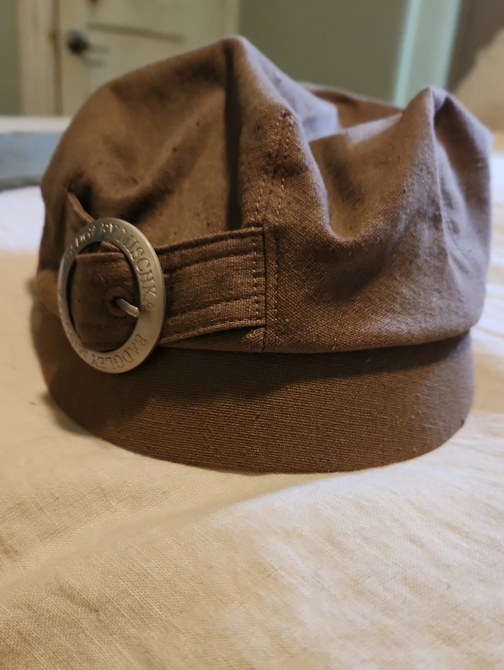 Badgley Mischka Brown Hat with Polka Dot Lining
